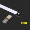 Oprawa podszafkowa V-TAC 2,5W LED czarna czujnik ruchu ładowanie USB 60cm VT-8143 4000K 260lm